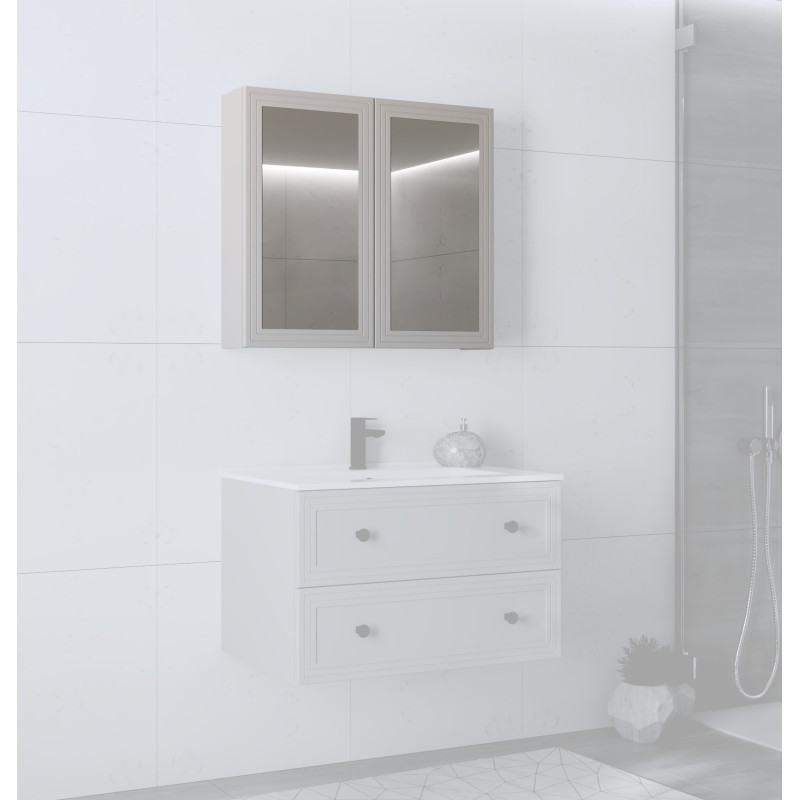 TORETO Szafka lustrzana 70x80/2D (MDF ramiak) cashmere (1p1szt) TORETO Szafka lustrzana 70x80/2D (MDF ramiak) cashmere (1p1szt)