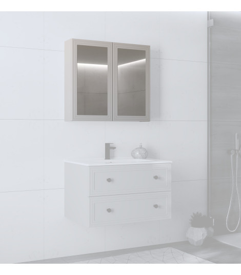 TORETO Szafka lustrzana 70x80/2D (MDF ramiak) cashmere (1p1szt)