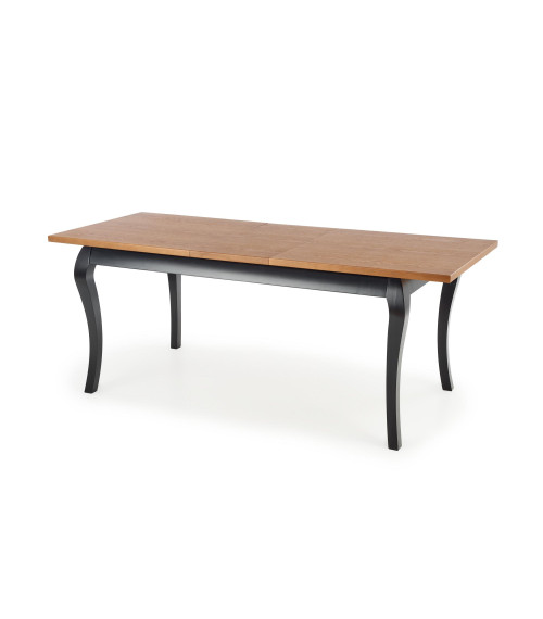 WINDSOR stół rozkładany 160-240x90x76 cm kolor ciemny dąb/czarny (2p1szt)