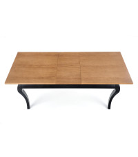 WINDSOR stół rozkładany 160-240x90x76 cm kolor ciemny dąb/czarny (2p1szt)