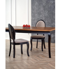 WINDSOR stół rozkładany 160-240x90x76 cm kolor ciemny dąb/czarny (2p1szt)