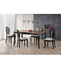 WINDSOR stół rozkładany 160-240x90x76 cm kolor ciemny dąb/czarny (2p1szt)