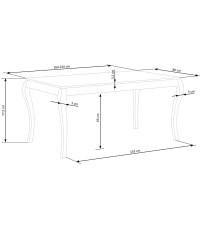 WINDSOR stół rozkładany 160-240x90x76 cm kolor ciemny dąb/czarny (2p1szt)
