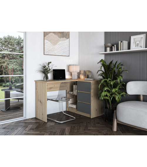 BEGA biurko, dąb artisan / grafitowy (2p1szt)