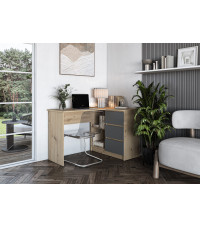 BEGA biurko, dąb artisan / grafitowy (2p1szt)