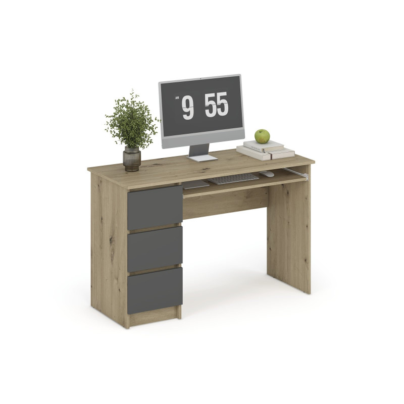 CINO biurko, dąb artisan / grafitowy (2p1szt)