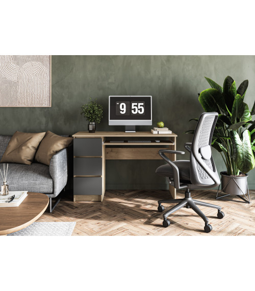 CINO biurko, dąb artisan / grafitowy (2p1szt)