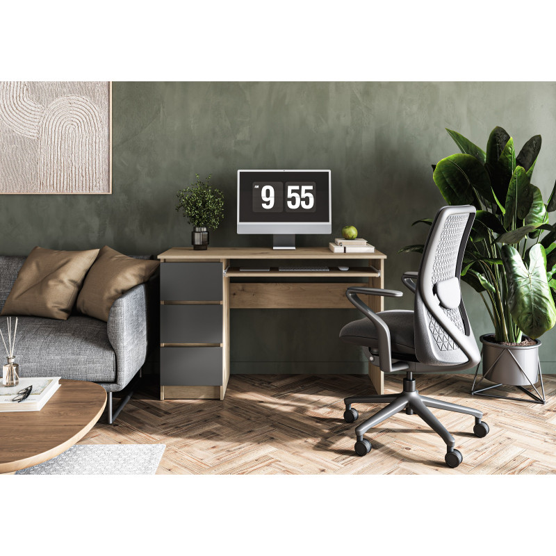 CINO biurko, dąb artisan / grafitowy (2p1szt)