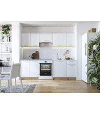 DARIA 240 kuchnia zestaw korpus: dąb sonoma, fronty: białe (10p1kpl)