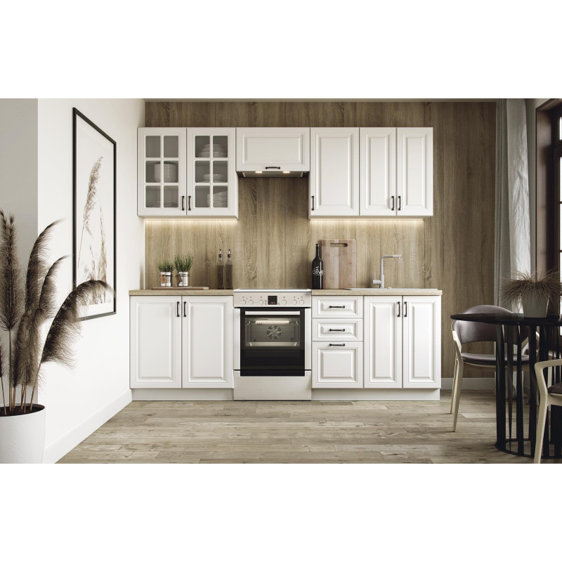 ELIZABETH 240 kuchnia zestaw korpus: biały, front: biały mat (10p1kpl)