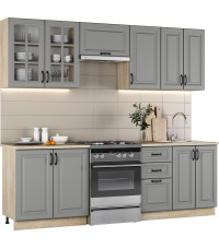 ELIZABETH 240 kuchnia zestaw korpus: dąb sonoma, front: popielaty (10p1kpl)