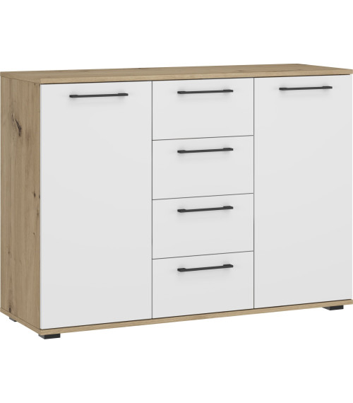 FLEX system szaf modułowych - KOMODA KM-2 dąb artisan/biały (2P1SZT)