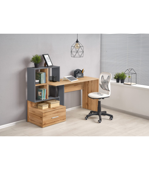 GROSSO biurko dąb wotan / antracyt (1p1szt)