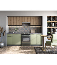 KSENIA 240 kuchnia zestaw korpus: antracyt, front: orzech / pistacja (10p1kpl)