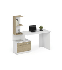 MISO biurko, biały / dąb artisan (2p1szt)