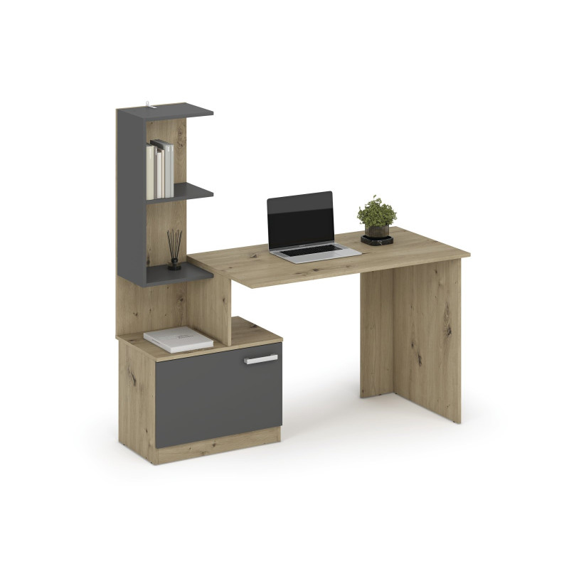 MISO biurko, grafitowy / dąb artisan (2p1szt)