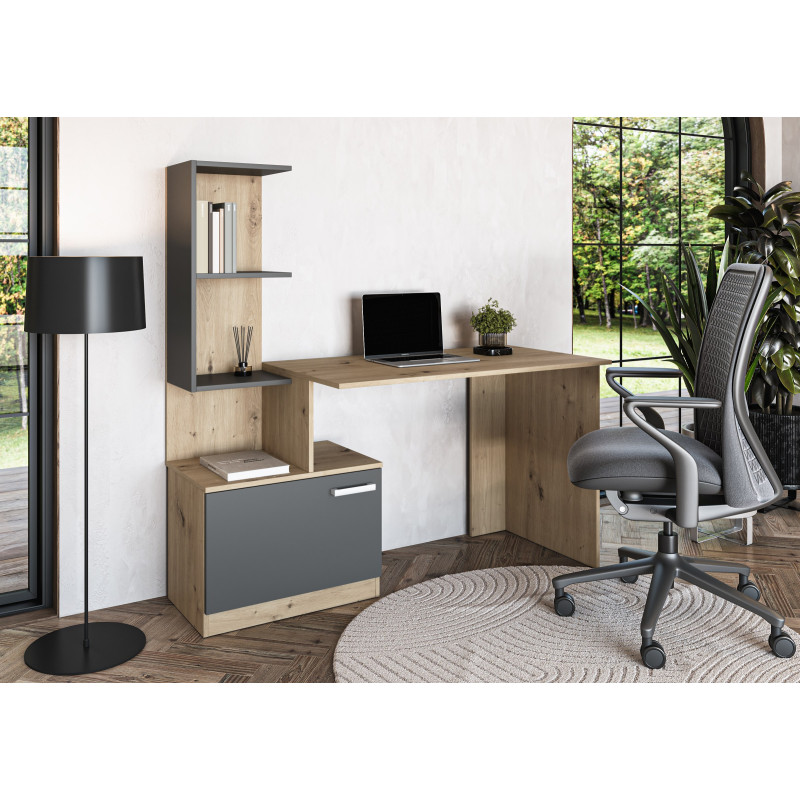 MISO biurko, grafitowy / dąb artisan (2p1szt)