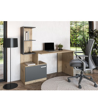 MISO biurko, grafitowy / dąb artisan (2p1szt)