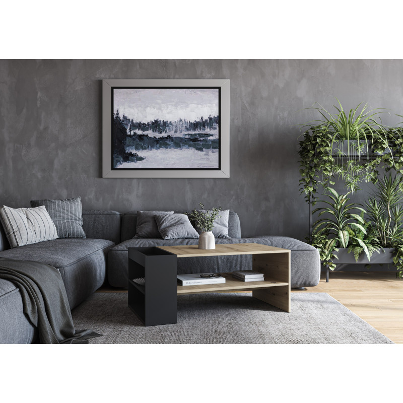 MURCIA ława, dąb artisan / czarny (1p1szt)