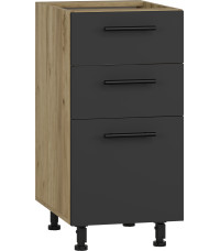 VENTO D3S-40/82 szafka dolna z szufladami, mechanizm Hettich front: antracyt (1p1szt)