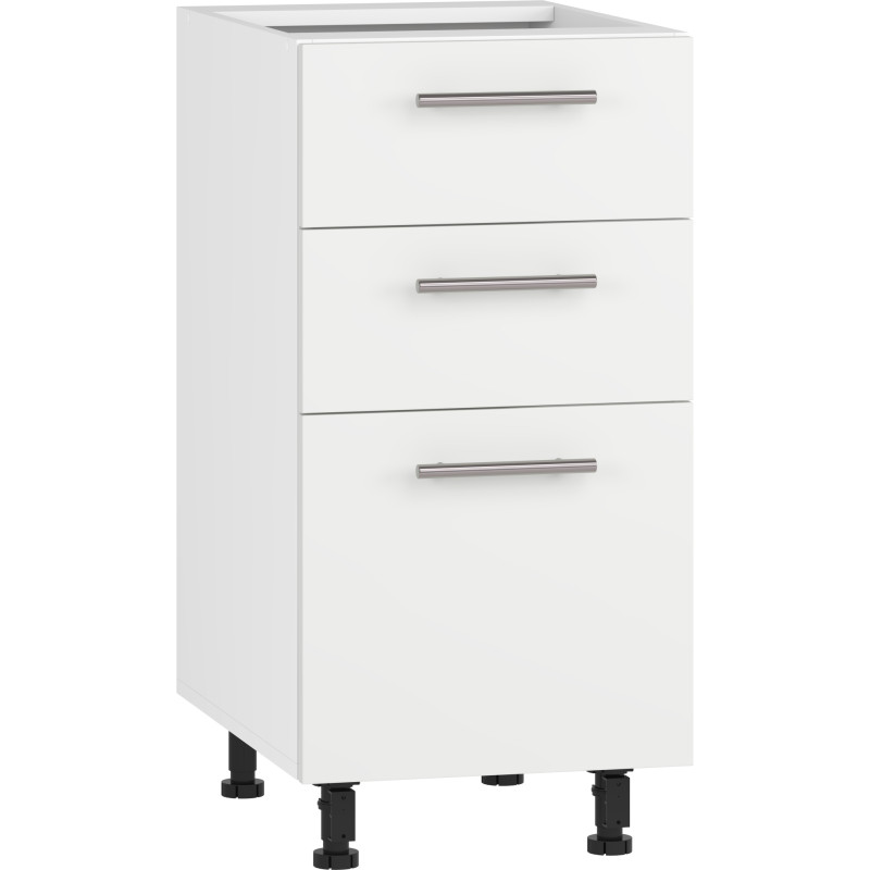 VENTO D3S-40/82 szafka dolna z szufladami, mechanizm Hettich front: biały mat (1p1szt)