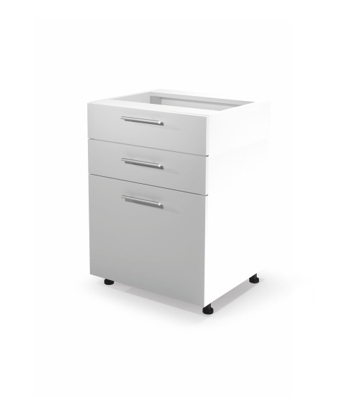 VENTO D3S-60/82 szafka dolna z szufladami, mechanizm Hettich front: biały (1p1szt)