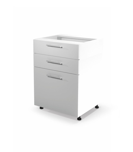VENTO D3S-60/82 szafka dolna z szufladami, mechanizm Hettich front: biały (1p1szt)