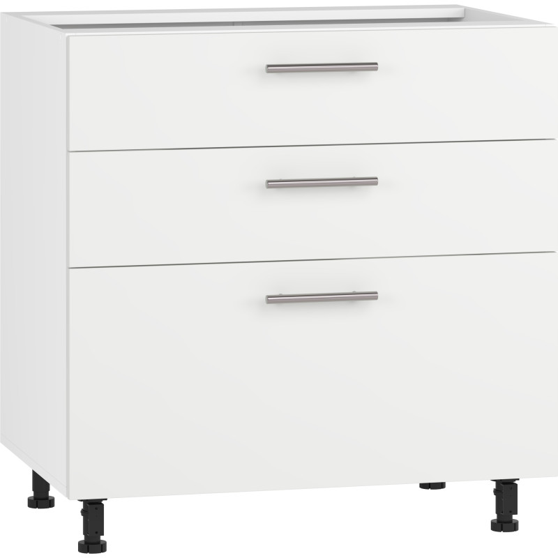 VENTO D3S-80/82 szafka dolna z szufladami, mechanizm Hettich front: biały mat (1p1szt)