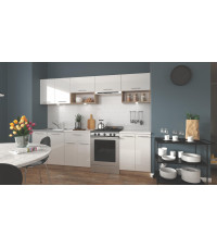 VIOLA 260 kuchnia zestaw korpus: dąb sonoma, fronty: biały połysk (10p1kpl)