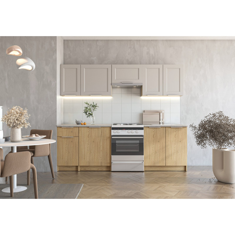 WENDY 240 kuchnia zestaw korpus: dąb cremona, fronty: kaszmir (10p1kpl)