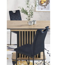 WILSON stół rozkładany, blat - dąb artisan / czarny, nogi - dąb artisan / czarny (2p1szt)