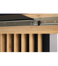 WILSON stół rozkładany, blat - dąb artisan / czarny, nogi - dąb artisan / czarny (2p1szt)