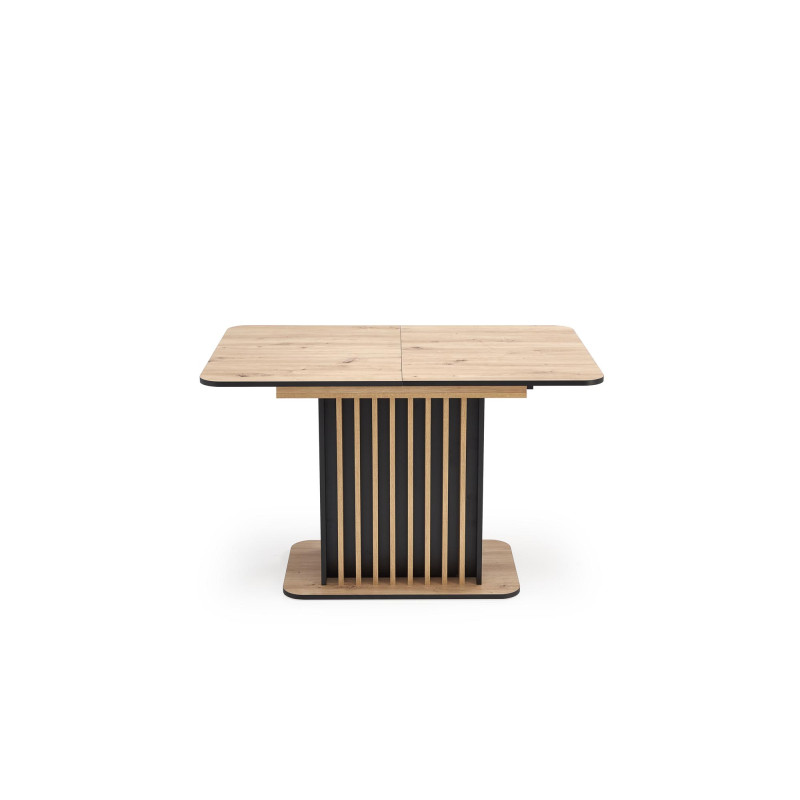 WILSON stół rozkładany, blat - dąb artisan / czarny, nogi - dąb artisan / czarny (2p1szt)