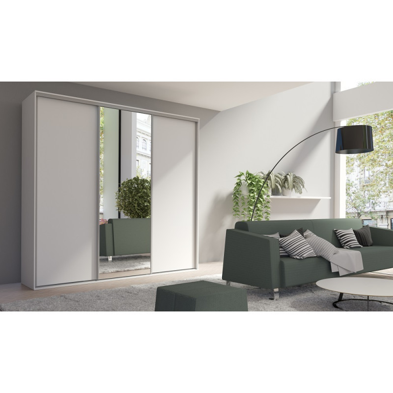 Szafa GRANDE 277 BIAŁY ( 1 X FRONT LUSTRO . 2 X FRONT BIAŁY)