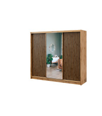 Szafa London 250 L DĄB WOTAN/CZARNY/LUSTRO