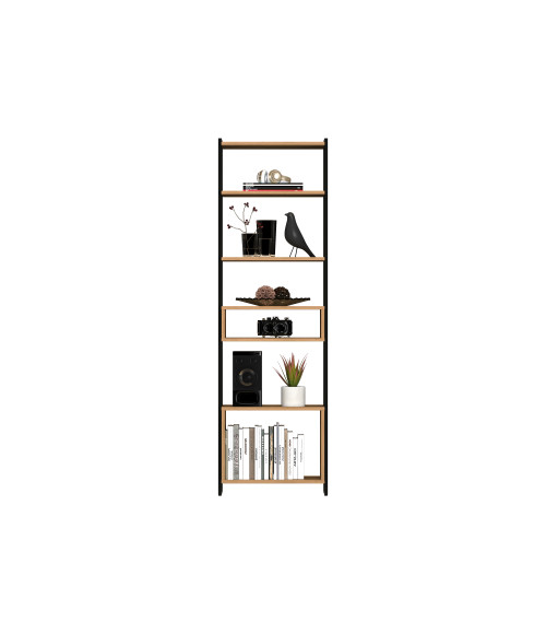 Tris 02 dąb artisan/czarny - regał