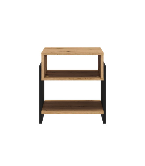 Tris 01 dąb artisan/czarny - szafka nocna