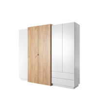 Szafa 3D 230 - Biały / Dąb Craft Złoty