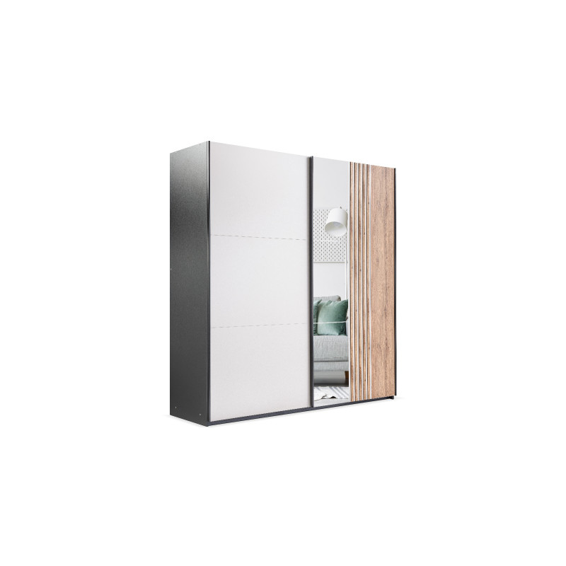 Szafa Evora 203 Czarny / Kaszmir / Lustro