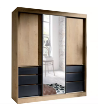 Szafa Haiti 180 Dąb Lefkas / Czarny