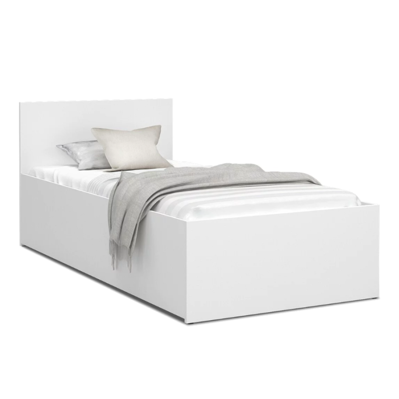 Łóżko Panama 90x200 - biel: BIEL, zagłówek, zanużek: BIEL