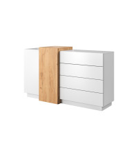 Komoda 3d 2d4s Biały / Dąb Craft Złoty