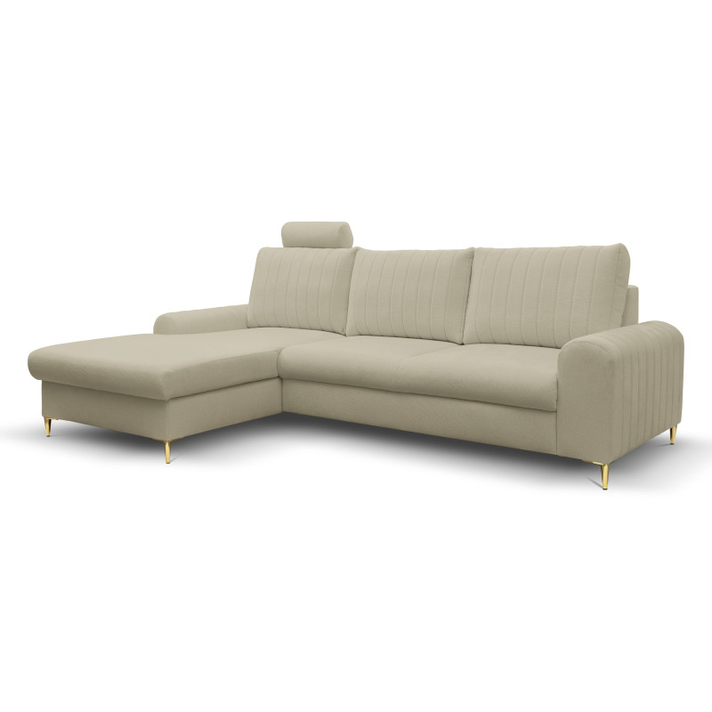 MONACO narożnik LOFT 2 lewy/nogi złote