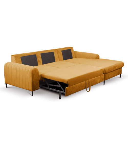 MONACO narożnik MUSTARD 8 prawy/nogi czarne