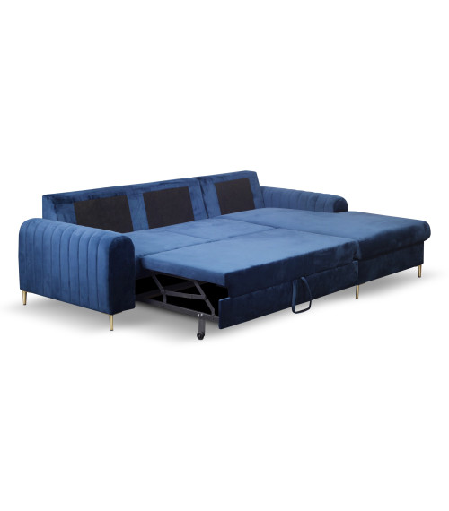 MONACO narożnik NAVY 25 prawy/nogi czarne