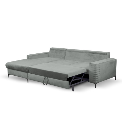Narożnik rozkładany z pojemnikiem na pościel Collin lewostronny GREY 16