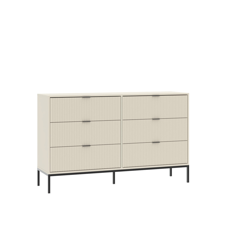 Komoda Ontario 6S - kaszmir ryflowany