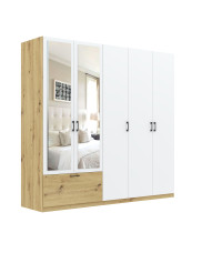 Szafa z lustrem Alta 5D1S - artisan/biały