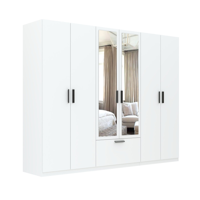 Szafa z lustrem Lita 6D1S - biały