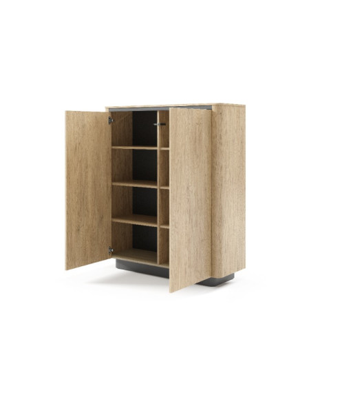 Komoda wysoka Torro B 113 2d - Dąb Cremona/Czarna